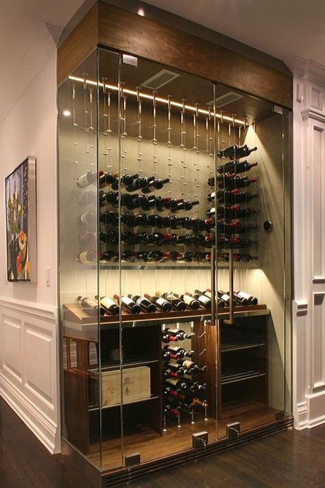 Unique Wine Cellar, Glass Wine Cellar, Wine Closet, Home Wine Cellars, Wine Cellar Design, Cellar Design, Wine Coolers, Wine Wall, Wine Store