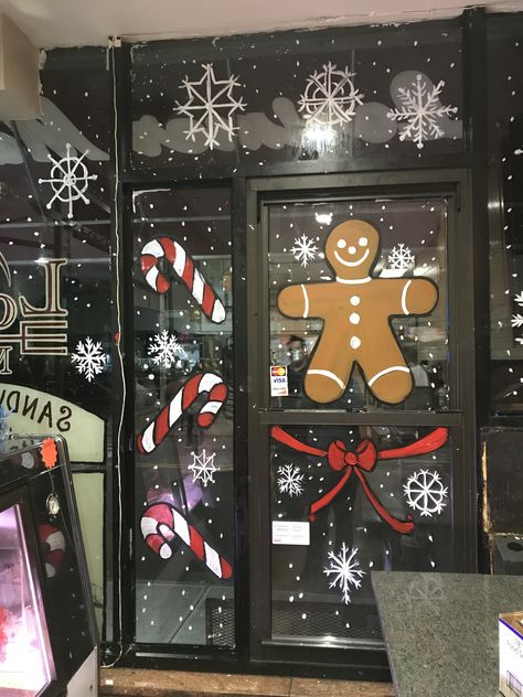 Easy Christmas Window Painting, Christmas Paintings On Windows, Christmas Window Painting Ideas, Christmas Graphics Free, Window Painting Ideas, Winter Window Display, Painted Window Art, Painting On Glass Windows, Christmas Booth