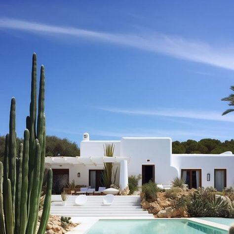 AKERO on Instagram: "Thursday 06:37am Ibiza Finca ☀️ Aztec patterns on interior and exterior ⚫️🔲  . . . . . . . Hashtag #AKEROInResidence to show me your favourite architecture and design. I will post interesting designs here.  . . . . #ibiza #spain #gardendesign #pooldesign #tadaoando #japandiinterior #luisbarragan #mamiyarz67 #georgesjouve #luisbarragan #donaldjudd #charlotteperriand #josephbeuys #josephdirand #axelvervoordt #japandidesign #mediterraneandesign #jeanroyère #jeanroyere #markrothko #markborthwick #wabisabi #pierrejeanneret #miesvanderrohe #pierrepaulin #jeanprouvé #bottegaveneta #pierrechapo #midcenturydesign  AI design by @baptistebohu" Modern Spanish Villa, Modern Spanish Interior Design, Spain Houses, Baptiste Bohu, Spanish Interior Design, Spain House, Spanish Interior, Garden Cactus, Spanish Villa