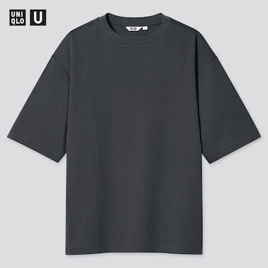 U AIRISM COTTON OVERSIZED CREW NECK T-SHIRT | UNIQLO US Elevated Streetwear, Shoe List, Drip Ideas, Uniqlo U, Plain Hoodies, Christophe Lemaire, Kiralik Ask, Concept Inspiration, Sewing Clothes Women