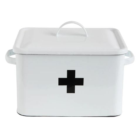 First Aid Cross, Medicine Kit, Swiss Cross, Creative Co Op, Black Cross, First Aid Kit, Tin Can, Box With Lid, Metal Box