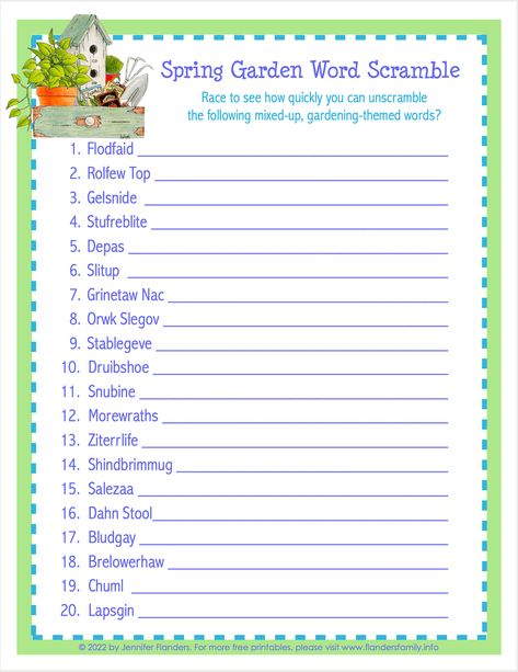 Springtime Word Scramble Word Scramble, Spring Crossword Puzzle Free Printable, Easter Scattergories Free, Easter Word Scramble, Spring Word Search, Scramble Game, Floral Words, Emoji Games, Summer Words