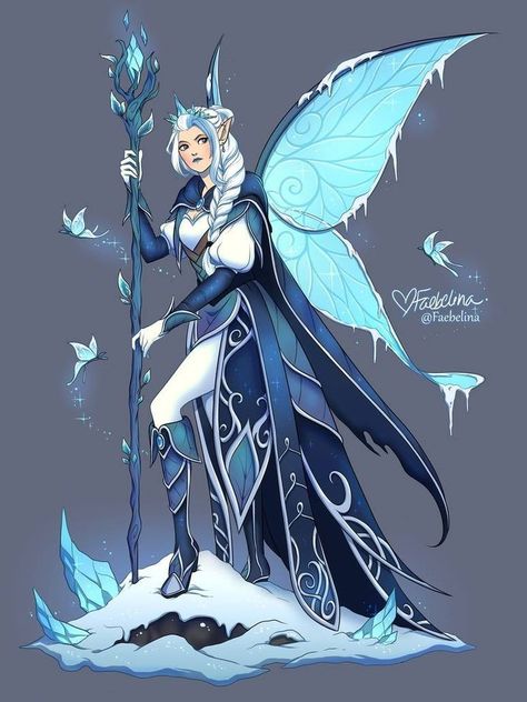 Dnd Beginner, Warcraft Art, Fairy Artwork, Fantasy Races, Dungeons And Dragons Characters, Year 3, Mythical Creatures Art, Wow Art, Ice Queen