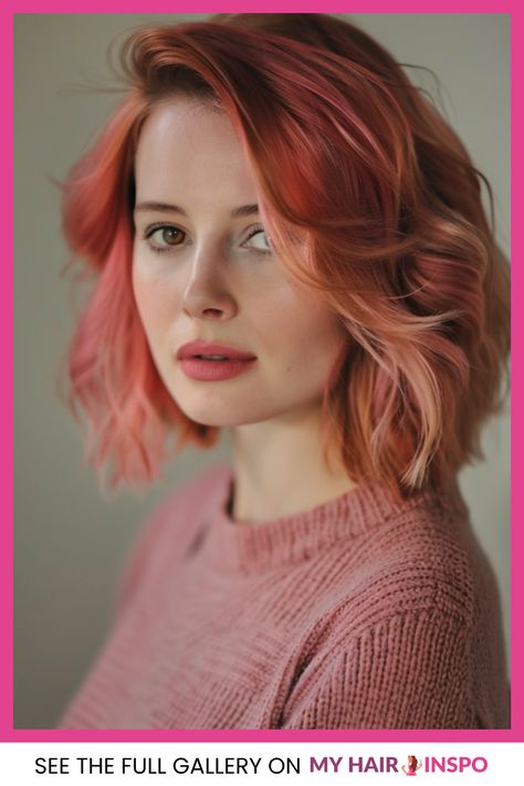 A pin showcasing a variety of pink hair color ideas including vibrant hues and unique styles to inspire your next salon visit. Summer Pink Hair, Copper And Pink Hair, Pink Hair Bob, Deep Red Hair Color, Deep Red Hair, Pink Hair Color Ideas, Pastel Highlights, Pink Hair Color, Hair Color Orange