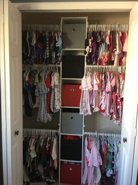 boy/girl twin closet organization ohio state colors Twin Closet Organization, Twin Closet, Twin Ideas, Ohio State Colors, Baby Closet Organization, Boy Girl Twins, Baby Closet, Dream Home Design, Closet Organization