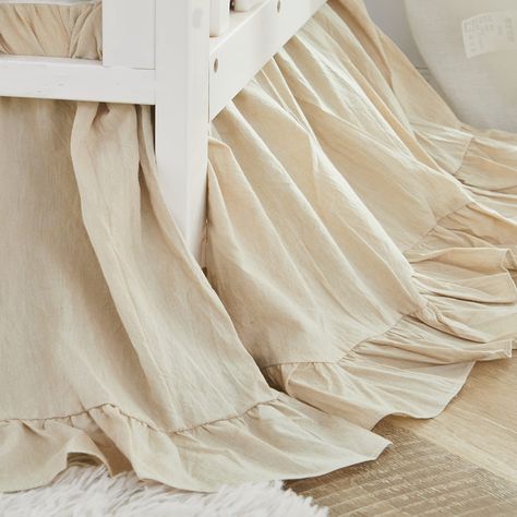 PRICES MAY VARY. 🌸Brandream Crib Bed Skirt for baby girl or boys, Boho Bohemian Shabby chic farmhouse style 🌸PREMIUM COTTON BENEFITS: 100% White Washed Cotton Baby Bedding Set choose 100% cotton fiber as a natural material 🌸Dimensions: 52in. x 28in. x 16in. drop - 4-sided, perfectly fit for standard crib and toddler bed 🌸EASY TO CARE: No ironing needed. Machine washable. Comfort baby bedding becomes softer after every wash. The features of the washed cotton fabric are a great strength and du Wildflower Baby Nursery, White Crib Skirt, Girl Baby Nursery, Desert Nursery, Farmhouse Cribs, Beige Farmhouse, Crib Bed Skirt, Boho Baby Nursery, Nursery Closet Organization