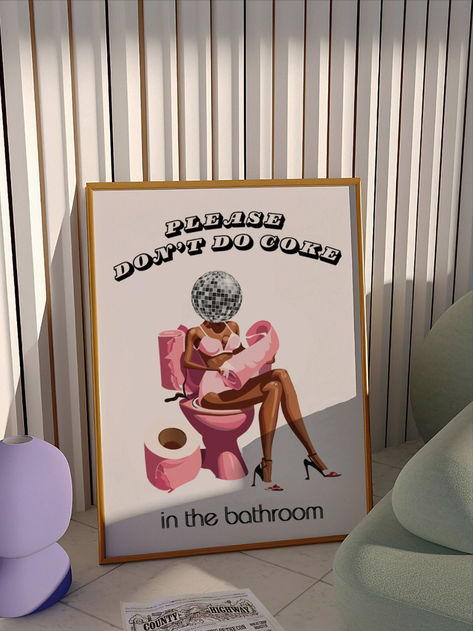 Disco Chic: Hot Pink Bathroom Wall Art, Dopamine Decor Print, Girly College Dorm Poster don't do coke in the bathroom disco wall art dorm decor trendy wall art maximalist wall art dopamine decor print coquette room decor Dopamine decor bathroom wall art bathroom art men disco ball print 90s pink poster coquette vanity girly niche disco print wall art Pink  Digital Print Trendy Retro , Girly Wall Art, Aesthetic Room Decor, Hot Pink Poster, Maximalist Wall Art, Dopamine Fun Bathroom Decor Coquette Girly College Dorm, Hot Pink Poster, Men Disco, Coquette Vanity, Hot Pink Bathroom, Disco Wall Art, Disco Chic, College Dorm Posters, Disco Wall