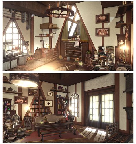 Ffxiv Room Ideas, Ffxiv Housing Ideas Apartment, Ffxiv Apartment Ideas, Ffxiv Apartment, Xiv Housing, Ffxiv Housing, Brown Cafe, Housing Ideas, Medieval Europe