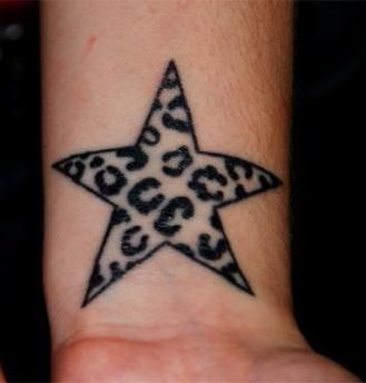 Leopard Star Tattoo Zebra Print Tattoos, Animal Print Tattoo, Star Tattoo On Wrist, Cheetah Print Tattoos, Star Tattoos For Men, Nautical Star Tattoos, Leopard Print Tattoos, Star Tattoo Meaning, Star Tattoo Designs