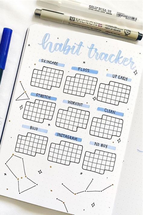 Check out the best bullet journal habit tracker ideas and layouts for january inspiration! #bujo #bulletjournal #habittracker #bujotracker January Habit Tracker, Bullet Journal Designs, Notesbog Design, Habit Tracker Ideas, Crazy Laura, January Bullet Journal, Diy Buch, Tracker Ideas, New Routine