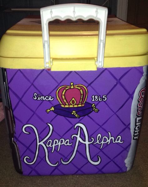 Kappa Alpha Order cooler I made for a friend -MH Kappa Alpha Order Cooler, Fraternity Cooler, Kappa Alpha Order, Formal Cooler Ideas, Formal Cooler, Fraternity Coolers, Corkboard Ideas Decor, Cooler Ideas, Frat Coolers