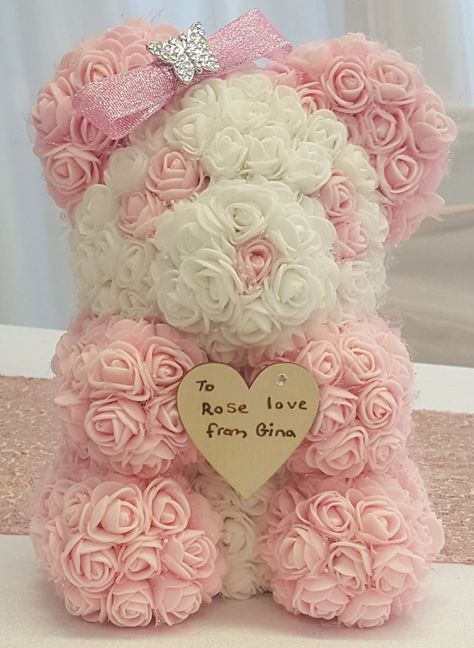 Diy Teddy Bear, Homemade Gift Baskets, Luxury Flower Bouquets, Pink Panda, Flower Gift Ideas, Diy Roses, Flowers Bouquet Gift, Flower Diy Crafts, Luxury Flowers