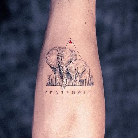 Instagram Little Elephant Tattoos, Small Inspirational Tattoos, Elephant Family Tattoo, Small Colorful Tattoos, Tattoos Quotes, Small Quote Tattoos, Elephant Tattoo Design, Inspiration Tattoos