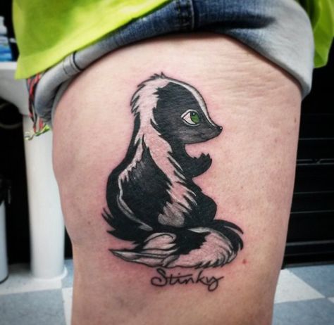 Skunk tattoo Skunk Tattoo Simple, Skunk Tattoo, Skunk Drawing, Baby Skunks, Ancient Tattoo, Tattoo For Son, Medusa Tattoo, Tattoo Style Drawings, Subtle Tattoos