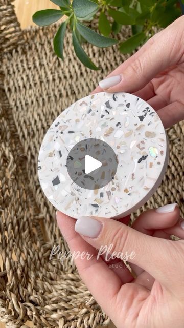 Pepper Please Studio | Jesmonite | Workshops on Instagram: "Mixing the magic of Jesmonite with the beauty of natural shells and colored terrazzo chips to craft a piece that radiates beachy vibes. 🏖️ . . . #jesmonite #jesmonitecrafts #beachycrafting #coastalmagic #seasidevibes #diycoaster #shellcrafts #oceaninspired #craftyshores #beachdecor #diybeachart #coastermagic #coastalcrafting #beachcrafts #diycoastaldecor #beachvibes #shellstuddedcoaster #smallbizcrafting #handmadecoasters #supportlocalmakers #craftyentrepreneur #asmr #satisfyingvideos" Jesmonite Diy, Jesmonite Art, Jesmonite Terrazzo, Diy Coastal Decor, Beachy Vibes, Handmade Coasters, Diy Coasters, Beach Crafts, Shell Crafts