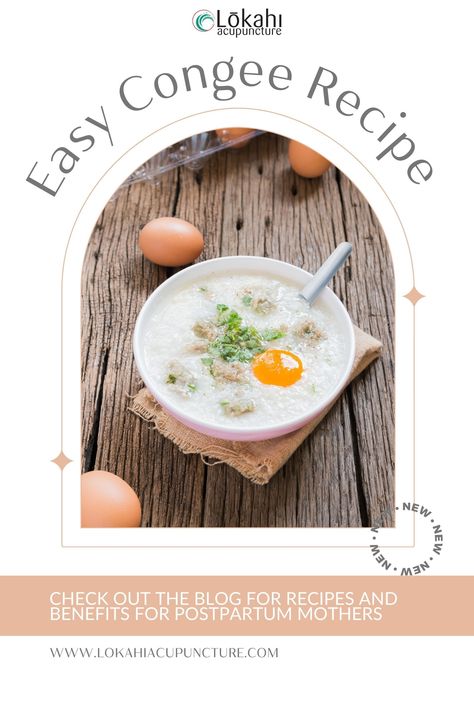 Congee Recipe Postpartum, Congee Postpartum, Recipes For Postpartum Recovery, Post Natal Meals, Postpartum Congee, Korean Postpartum Meals, Easy Congee, Easy Congee Recipe, Postpartum Nourishment