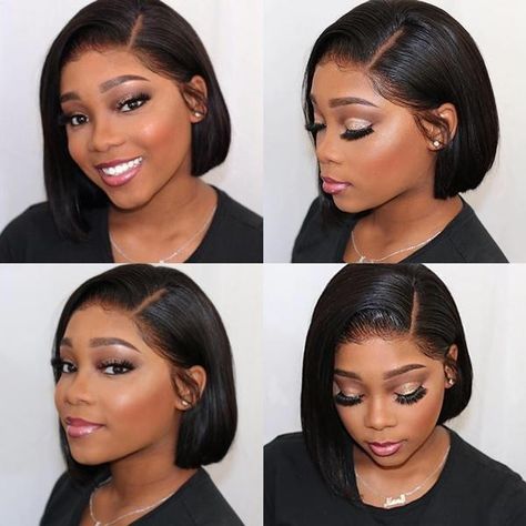 Kort Bob, Edgy Haircuts, Straight Blonde Hair, Bob Lace Front Wigs, Natural Wigs, Short Hair Wigs, Short Straight Hair, Sisterlocks, Black Hairstyles