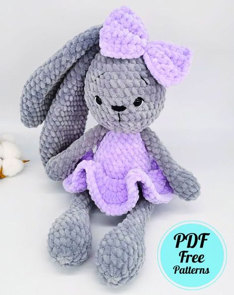 Lovely Plush Bunny Amigurumi Crochet PDF Pattern - Amigurumiday Crochet Bunny Dress Pattern Free, Plush Bunny Crochet Pattern, Crochet Chunky Amigurumi Free Pattern, Jumbo Amigurumi Free Pattern, Crochet Pdf Pattern Free, Pdf Crochet Pattern Free, Plush Amigurumi Free Pattern, Crochet Bunny Pattern Free, Crochet Bunny Patterns