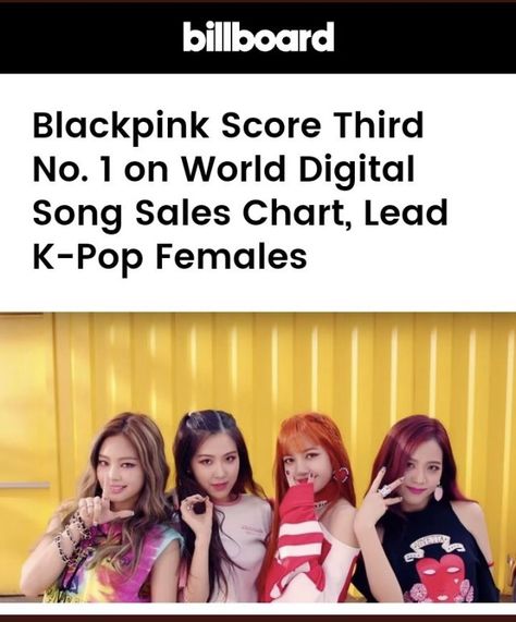 Blackpink Success, Blackpink Billboard, Billboard Kpop, Blackpink Awards, Best Gg, Pink Baby, Music Awards, Songs, Music