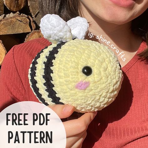 Visit Shine Crafts's Ko-fi Shop! - Ko-fi ❤️ Where creators get support from fans through donations, memberships, shop sales and more! The original 'Buy Me a Coffee' Page. Crochet Practice, Bee Crochet Pattern, Easy Amigurumi Patterns, Crochet Butterflies, Crochet Stuffies, Bee Crochet, Crochet Butterfly Pattern, Easy Crochet Animals, Yarn Bee