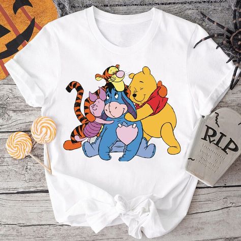 Winnie The Pooh Cartoon T-shirt All Characters T shirt Winnie The Pooh Tshirts, Winnie The Pooh Shirts, Winnie Phoo, Pooh Cartoon, Pooh Shirt, Winnie The Pooh Cartoon, Winnie The Pooh Shirt, Couple Shirt Design, Disney 2023