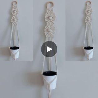 Macrame Flower Holder, Macrame Flower, Diy Holder, Flower Holder, Wooden Ring, Wooden Rings, Macrame Diy, Pot Holders, Macrame