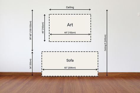 Interior Design 101: How To Hang Pictures | Wall Art Prints Wall Art Behind Couch Ideas, Hanging Pictures Behind Couch, How High To Hang Pictures Above Couch, Picture Height On Wall, Art Over Console Table, Pictures Over Couch, Pictures Above Couch, Wall Art Behind Couch, Wall Art Over Couch