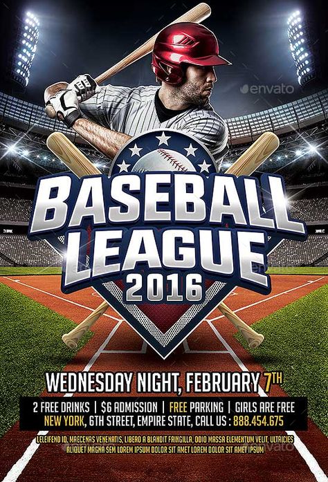 Baseball Sports League Flyer Template - https://ffflyer.com/baseball-sports-league-flyer-template/ Enjoy downloading the Baseball Sports League Flyer Template created by Smashingflyers! Baseball Template, Baseball Fundraiser, Baseball Match, Softball Tournaments, Baseball Tournament, Soccer Tournament, Fundraiser Flyer, Sports Templates, Music Flyer