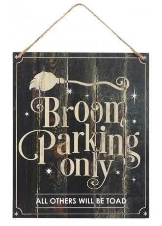 Broom Parking, Wooden Broom, Witch Signs, Witchy Home Decor, Witch Broom, Parking Signs, Sign Holder, Witch Decor, Brooms