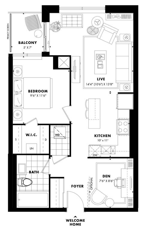 Plan Condo, Layout Apartment, Small Apartment Layout, Plan Studio, Korean Apartment, Bedroom With Balcony, Suite Design, Tent House, Condo Interior Design