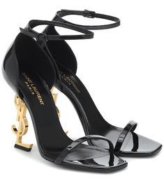 Tom Ford - Padlock leather sandals | Mytheresa Lv Heels, Shoes Sandals Heels, Metal Letters, Classic Bags, Saint Laurent Shoes, Sandals Summer, High Heel Sandals, Black Sandals, Leather Sandals