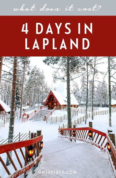 How much does it cost to visit Lapland? A budget breakdown for 4 days in Rovaniemi, Finland, including transport, accommodation, activities and food. #Lapland #Finland #Rovaniemi #budget #travelcosts Finland Rovaniemi, Finland Trip, Rovaniemi Finland, Finland Travel, Lapland Finland, Sweden Travel, Scandinavia Travel, Nordic Countries, Tromso