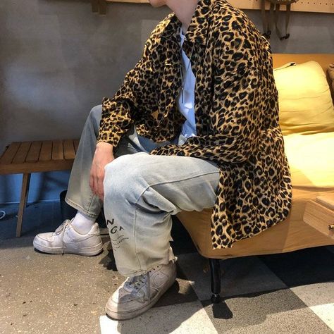 Size: XL, Color: Patterned long sleeves Cheetah Print Outfits, Leopard Print Fashion, Leopard Shirt, Leopard Print Shorts, Mens Trends, American People, Blazer With Jeans, Angel Number, Trending Now