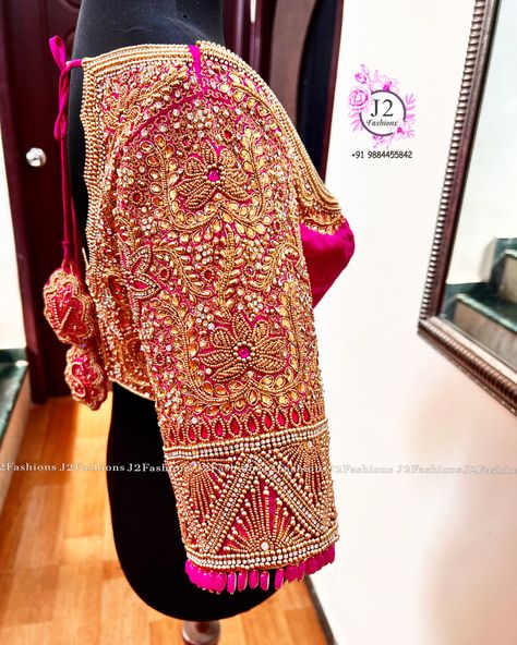 Pink Bridal Blouse, Bridal Blouse Work, Bridal Choli, Bridal Aari Work Blouse, Bridal Aari Work, Magam Work Designs, Pink Blouse Designs, Silk Saree Blouse Designs Patterns, Latest Bridal Blouse Designs