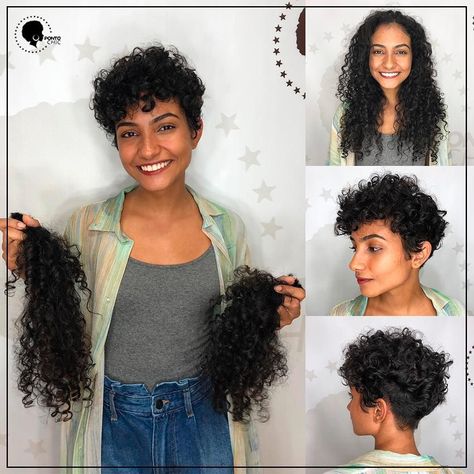 Curly Pixie Hairstyles, Curly Pixie Haircuts, Natural Curly Hair Cuts, Short Curly Haircuts, Short Curls, Haircuts For Curly Hair, Curly Hair Inspiration, Short Natural Hair Styles, 3 People