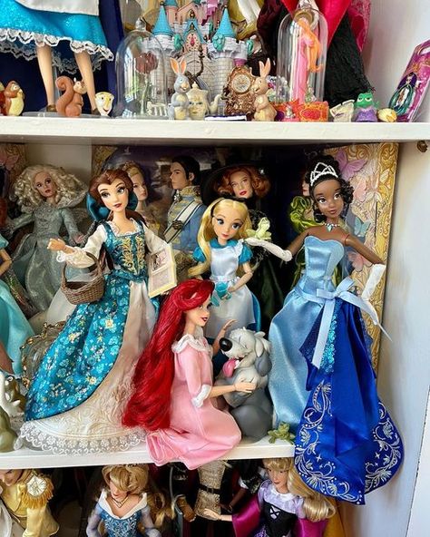 Disney Doll Collection Display, Barbie Doll Collection Display, Doll Collection Display, Disney Display, Barbie Doll Collection, Disney Doll, Girly Frame, Disney Princess Dolls, Disney Collector