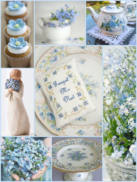 Forget-me-nots Forget Me Not Flowers Wedding, Forget Me Not Wedding Theme, Forget Me Not Wedding, Mums Wedding, Wedding Cakes Blue, Blue Themed Wedding, Wedding 2025, Forget Me Nots, Forget Me Not