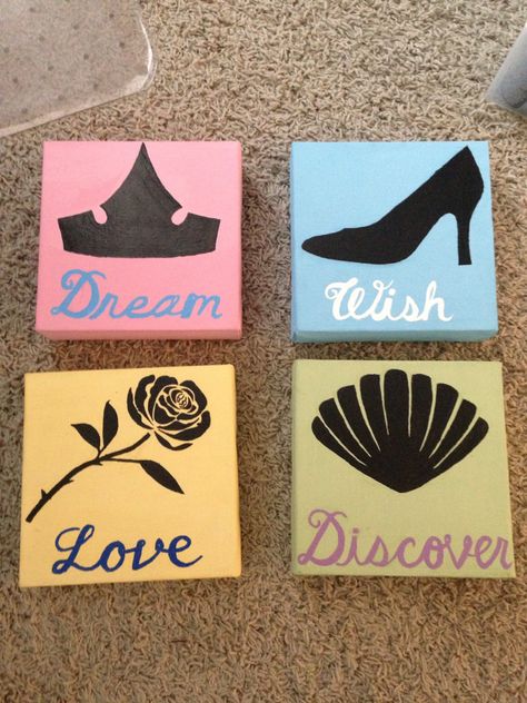 $25.00 on Etsy- Disney Princess painted canvas set https://www.etsy.com/listing/244466682/princess-painted-canvas-set Disney Art Diy, Disney Canvas Paintings, Art Mini Toile, Princess Painting, Disney Canvas Art, Disney Canvas, Disney Paintings, Wallpaper Disney, Simple Canvas Paintings