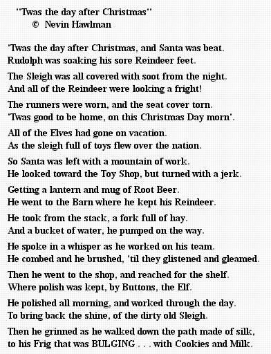 The day after Christmas poem Christmas Readings, Hobbit Cake, Christmas Concert Ideas, Christmas Poetry, Funny Christmas Poems, Acting Exercises, Holiday Poems, Xmas Carols, The Day After Christmas