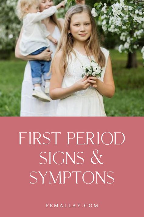 First Period | Femallay | Hey moms, has your daughter entered puberty? She might be starting her period sooner than you think. Here’s a quick rundown of the things you and she should be aware of as she’s going through this changing (and potentially nerve-wracking) time. We're covering everything she needs to know about her body, her period care options, and how to handle hormones as a woman! First Period Signs, Period Signs, Period Party, First Period Kits, Period Cycle, Gross Things, Healthy Period, Period Cup