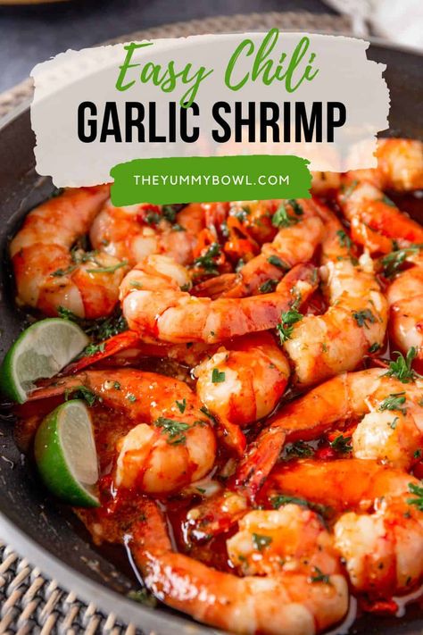 Sweet Chili Garlic Shrimp is packed with aromatic flavors, spicy and garlicky. This great seafood appetizer is easy to make just in 20 minutes. Chili Oil Shrimp, Shrimp In Sweet Chili Sauce, Chilli Garlic Shrimp, Sweet Chilli Prawns Recipe, Thai Chili Shrimp Recipe, Sweet Chili Sauce Shrimp Recipes, Shrimp With Chili Sauce, Sweet Chilli Shrimp Recipe, Sweet Chili Shrimp Tacos