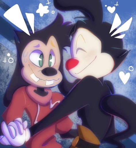 Max X Yakko Warner, Yakko X Max Goof, Animaniacs Characters, Dot Warner, Max Goof, Cartoon Crossovers, Bendy And The Ink Machine, Old Cartoons, Cartoon Shows