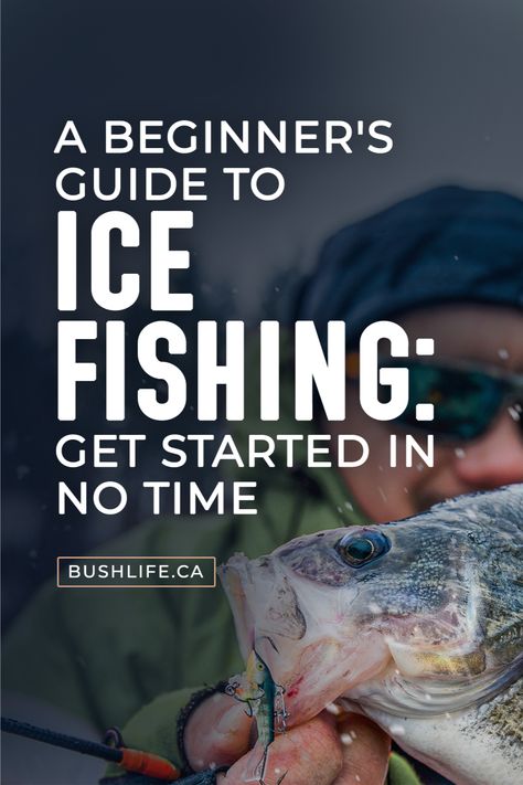 Angler holding a bass he caught while ice fishing Outdoor Blog, Ice Fishing Tips, Ice Fishing Gear, Ice Fishing Rods, Fishing Shack, Fishing 101, Fishing Hole, Fishing For Beginners, Bass Fishing Tips