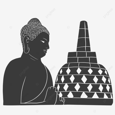 Candi Borobudur Art, Borobudur Art, Temple Vector, Vesak Day, Architecture Symbols, Borobudur Temple, Motif Batik, Restaurant Logo, Temple Design