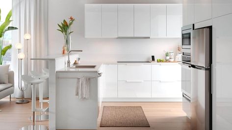 High Gloss White Kitchen Cabinets – RINGHULT Series Ikea Ringhult Kitchen, Ringhult Kitchen, Ikea Ringhult, Gloss White Kitchen, High Gloss White Kitchen, White Gloss Kitchen, Ikea Food, Organization Furniture, High Gloss White