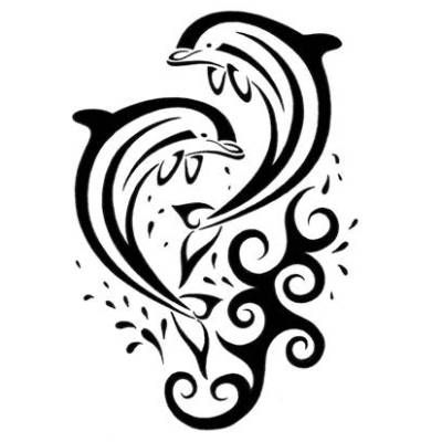 Dolphins Out of Water Tattoo Design - TattooWoo.com And Tattoo, Dolphin Tattoos, Dolphin Drawing, Tre Kunst, Dolphins Tattoo, Water Tattoo, Sand Glass, Theme Tattoo, Minimalist Drawing