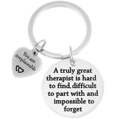 PRICES MAY VARY. ❤Mental Health Therapist Gifts Keychain for Therapists Women Men❤- Engraved "A Truly Great Therapist is Heart to Find Difficult to Part with and Impossible to Forget". Perfect gift or presents for a Physical Therapist, Occupational Therapist, Pharmacist, RN or RN Graduate Graduation Gift,thank you gift for speech language therapist, it can be used as a gift to your therapist,thank you for making a different in my life. ❤Premium Material❤- Made of high quality 316L stainless stee Medical Gifts, Respiratory Therapist, Therapist Gifts, Occupational Therapist, Physical Therapist, Pharmacist, Respiratory, Love Can, Speech And Language