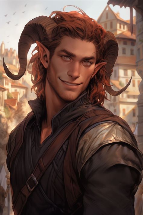 Fantasy Horned Male, Satyr Bard Male, Tiefling Male Art, Dnd Tiefling Male, Tiefling Wizard, Male Tiefling, Warlock Dnd, Dnd Tiefling, Dnd Bard