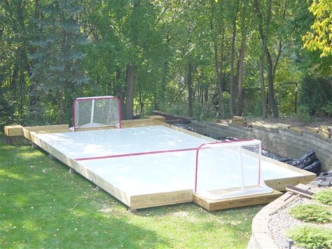 back yard snythetic ice surface Outdoor Hockey Rink, Backyard Hockey Rink, Synthetic Ice Rink, Backyard Ice Rink, Backyard Rink, Synthetic Ice, Hockey Diy, Outdoor Skating Rink, Ice Hockey Rink