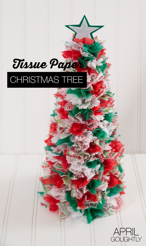 Easy Tissue Paper Christmas Tree Cone Tutorial DIY easy enough for kids crafts and are toddler friendly Christmas Decor Tissue Paper Snowman, Tissue Paper Crafts Christmas, Snowman Fridge, Diy Christmas Decorations For Kids, Paper Tree Classroom, Tissue Paper Trees, Denim Christmas, Toddler Christmas Tree, Tissue Paper Craft